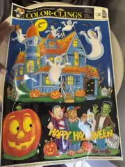 Vintage Colorcling GhostHalloween Decoration Window Reusable Static Cling