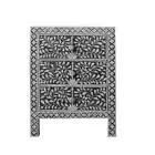 Handmade Bone Inlay Bedside Table 3 Drawers, Nightstand, Inlay nightstand