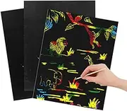 2Pack Art Rainbow Scratch Paper Set for Sketchbook of Matte Scratch Drawing Paper for Imagination and Learning Activities
