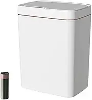 Automatic Trash Can with Lid, 10 Liter Touchless Garbage Can, Slim Plastic Trash Bin Waterproof Motion Sensor Wastebasket for Living Room, Bedroom, Office, Kitchen, White (No Battery)