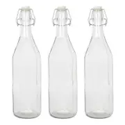 Argon Tableware Glass Bottles with Swing Top - 1.1 Litre - Pack of 3