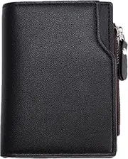 [Vitsrisea] Men Change Purse, Small Vertical Zipper Bag Cost Purse | Multi-Card Zip Coin Bag Case Snap Button for Father's Day, Black, see description, See description