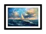 Sailing Boat Canvas Framed Art On Canvas