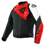 Sportiva Leather Jacket Black Matt Lava Red White