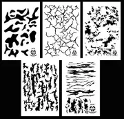 5Pack! Airbrush Camouflage Stencils Camo Duracoat 14" Multicam Digital & More