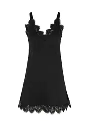 Khaite Bo Lace-trimmed Satin-crepe Mini Dress - Black - 8 (UK12 / M) 8 (UK12 / M)