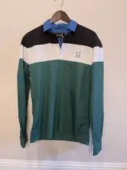 RAF Simmons X Fred Perry Men’s Pullover Button Shirt Color Block Polo Sz 38 NWT
