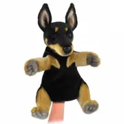 Pincher Dog Puppet - Hansa Realistic Stuffed Plush Animal Soft Toy 34cm