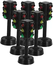 Abaodam 6pcs Traffic Light Simulation for Interactive Traffic Sign Playset with Lights Educational Play for Understanding Road Crossings