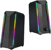 Monitor Speakers | RGB Desktop Speakers | Adjustable Volume Control Monitor Speakers with Enhanced Sound for Enhanced Playing Experience, Desktop