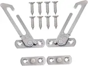 1 Set Sliding Window Stopper Stainless Steel Window Restrictor Locks Safety with Durable Screws Wind Bracing Design