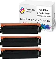 Cartridge Planet 3 Pack Black Compatible Toner Cartridge Replacement for HP 201X CF400X (2,800 Pages) for HP Color Laserjet Pro MFP M252 M252dw M252n M274n M277 M277dw M277n