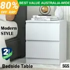 Artiss Bedside Table White 2 Drawers Nightstand Cabinet Lamp Side Table Unit
