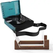 [Victrola] Revolution Go Portable Turntable and Crosley Record Storage Display Stand Bundle, Blue
