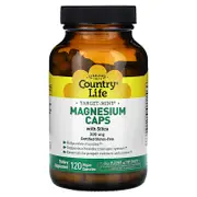 Country Life, Target-Mins, Magnesium Caps with Silica, 300 mg, 120 Vegan Capsules