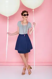 Denim Overlay Skirt--HAND-24
