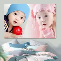 在飛比找樂天市場購物網優惠-寶寶畫像墻貼臥室龍鳳胎貼畫海報備孕墻畫胎教大圖片可愛嬰兒畫報