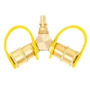 GasOne 1/4'' RV Propane Quick Connect Y Splitter Adapter for RV Trailer and Q...