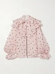 [Zimmermann] Zimmermann - Crush Ruffled Embroidered Linen And Silk-blend Organza Blouse - Pink - 1 1 Pink