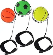 ibasenice 3Pcs Sports Wrist Balls for Rubber Rebounding Balls Football Basketball Light Tennis Fun Outdoor for Coordination Exercise