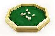 Heavy Duty 12 Inch Octagonal Wooden Dice Tray with Felt Lined Rolling Surface