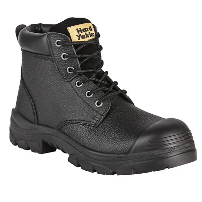 Hard Yakka BLACK GRAVEL SAFETY BOOT Padded Collar *Aust Brand- Size 13, 14 Or 15