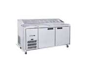 Williams Jade Pizza - Two Door Stainless Steel Pizza Prep Counter Refrigerator With Blown Air Well - Pizza Prep Fridges (HJ2PCBASS-WR) - HJ2PCBASS-WR