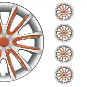 15" Wheel Covers Hubcaps for Nissan Grey Orange Gloss (for: Nissan)