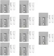 Plug Connectors Tool Compatible with Anderson Style,10Pcs 50 AMP 6AWG 12-24V DC Power Contacts Plugs,with Solid Copper Terminals (Grey)