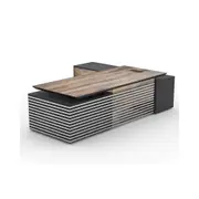 Modern Furniture PHOENIX Executive Desk with Left Return 2.8M - Warm Oak & Black