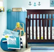 New Baby Boys 4 Pieces Whale Ocean Theme Cotton Nursery Bedding Crib Cot Sets