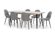 KORI 7 Piece Dining Suite with Angora Dining Chairs