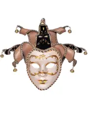 Deluxe Full Face Venetian Cream Masquerade Mask