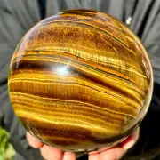 3KG Large Natural Tiger Eye Stone Crystal Ball Quartz Healing Sphere Décor