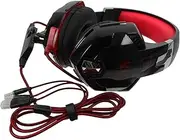Gaming Headset Advanced Surround Sound Chip Plug Led Lights Comfortable Leather Earmuffs for