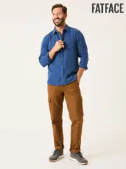 FatFace Blue Denim Long Sleeve Brushed Shirt (E81841) | $120