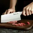 Cleaver Knife Stainless Steel Resin Handle Chef Butcher Chopping Slicing Beef 7"