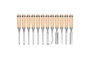 12Pc Wood Carving Chisel Set Knife High Carbon Steel Woodworking Rolling Pouch