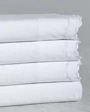 Melange Home 300 Thread Count Double Scalloped Embroidered Sheet Set