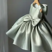 在飛比找ETMall東森購物網優惠-女童禮服夏季高端兒童生日公主裙鋼琴主持演出服寶寶花童緞面婚紗