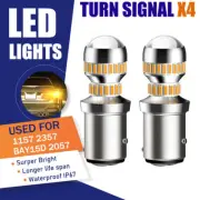 BAY15D 1157 LED Amber Turn Signal Light Bulb CANBUS No Hyper Flash DRL BUlbs X4 (for: Renault)
