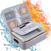 Fireproof Document Bag with Lock File Storage Organizer Bag Waterproof Safe Pouc