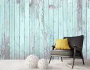 Vintage Turquoise Wood Removable Wall Mural