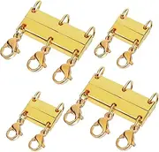 KALLORY 2Pcs Magnetic Necklace Layering Clasps Tangle Detangler Clasp for Layered Necklaces Easy to Use Comfortable to Wear for DIY Jewelry Designs
