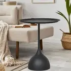Small Side Table with Base Drink Table for Home Office Bathroom Small Spaces