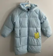 All in Motion - Girls' Solid Mid-Length Puffer Jacket Blue Size XL(14) New
