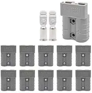 Battery Connector - Anderson Connection Plug 50 AMP 600V - Cable Terminal - Jump Start - 10Pcs Grey