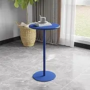Round Metal Patio Dining Table Living Room Round Bar Tables Negotiation Side Table with 50cm/ 62cm/ 72cm Tall Metal Frame,Modern Sofa End Table for 2 to 4 Person(40x50cm)