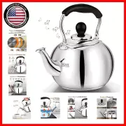 Elegant Whistling Tea Kettle 2.3 Quart - Stainless Steel Stovetop Teapot