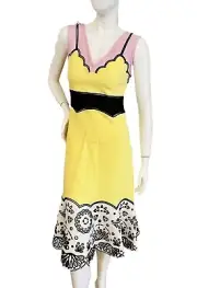 Emilio Pucci Color -block broderie anglaise-paneled Dress Size 38 IT